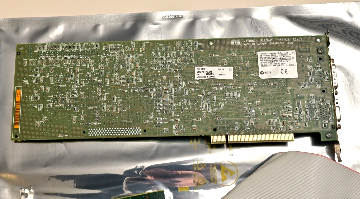 Matrox Pulsar 586-02 Rev B Frame Grabber PCI Video Card w/ DIG/MOD 587 & Cable