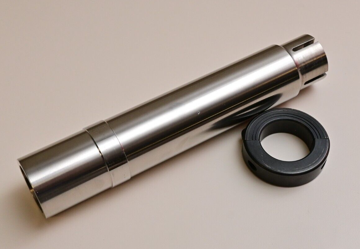 8" L 17mm Square Drive Actuator Shaft Adapter w/ Ruland 35mm Clamp 40mm Hollow