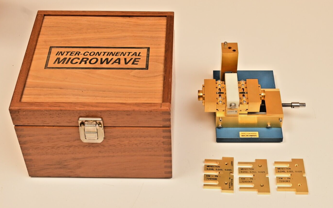 Inter-Continental Microwave RF Test Fixture A0135946A w/ Midsections Gold Plated