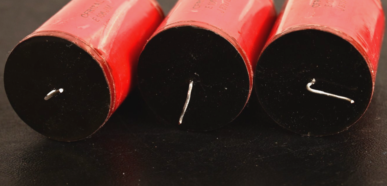 Lot of 3 Axial Metal Film Capacitors CFR13AL E106JM J8717EC Electronic Concepts