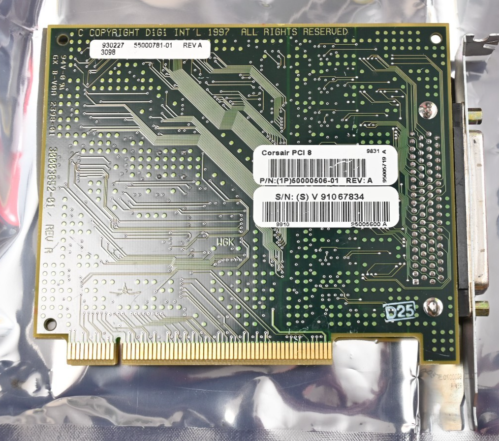 Digi Intl Corsair PCI 8 UART RS-232 I/O Card 55000781-01 Rev A 50000506-01