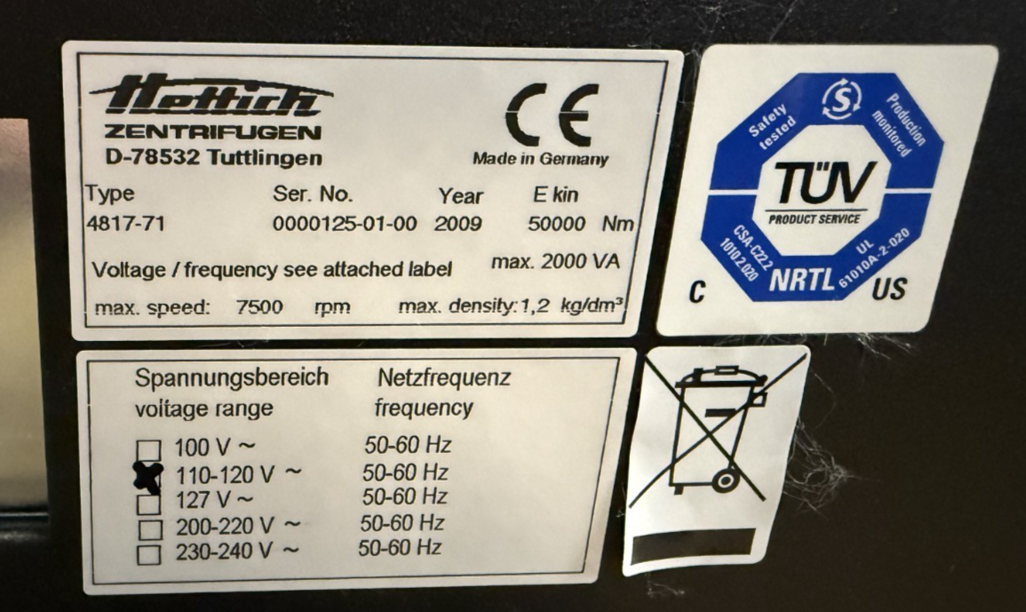 Hettich Rotanta 46 RSC Control Board Motor Controller Relays LTI Drives VF1204S