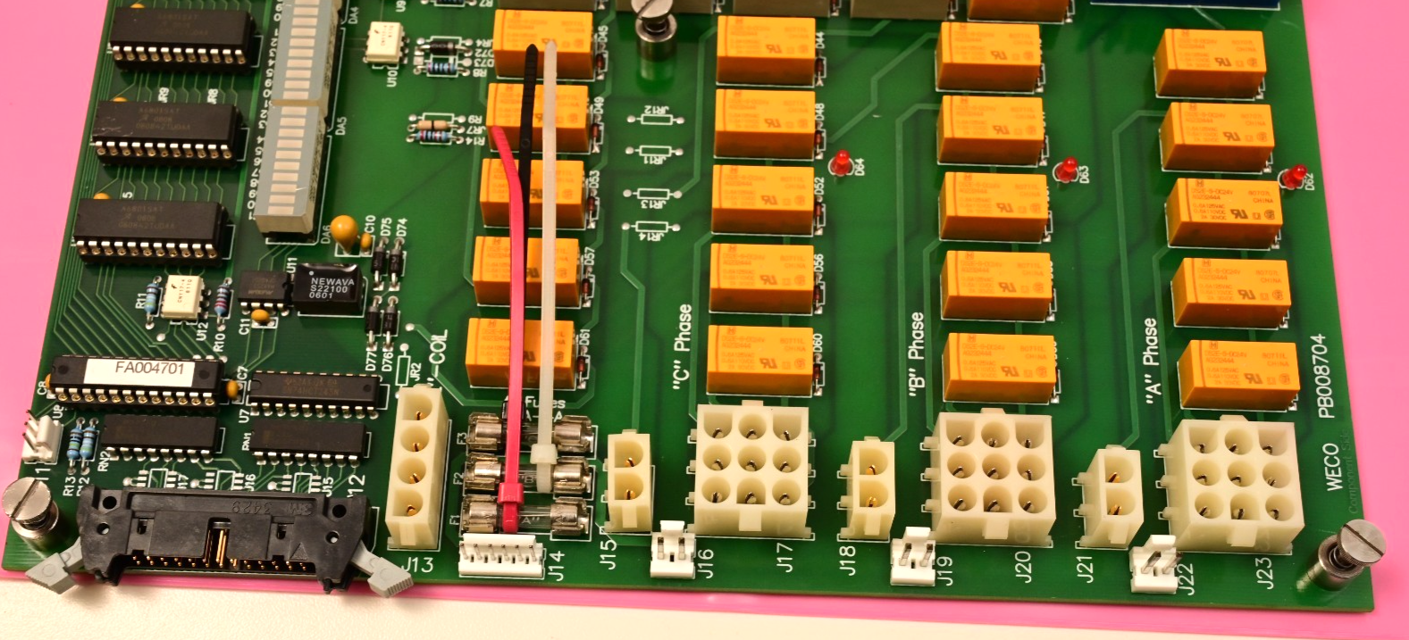 Watthour WECO 2350R PB008704 Relay PC Board BB015405 60+ Relays Amveco Toroidal