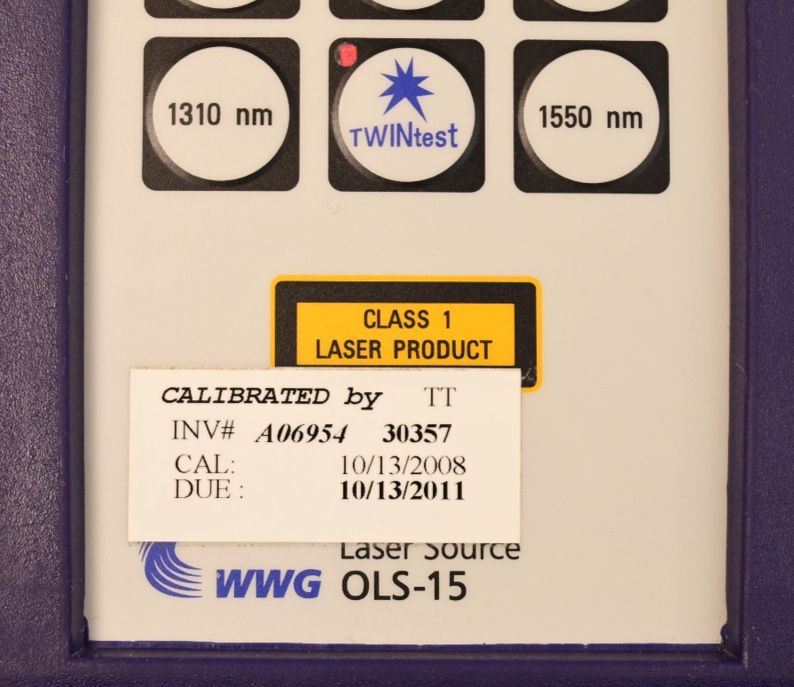 WWG/JDSU OLS-15 Optical Laser Source Fiber Optic Tester 1310nm/1550nm -7dBm CW