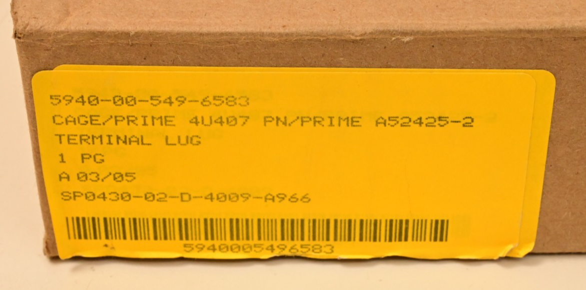 QTY 25 Lead Battery Lug 36115 for Negative Post, 5/16" Stud, Mil Spec A52425-2
