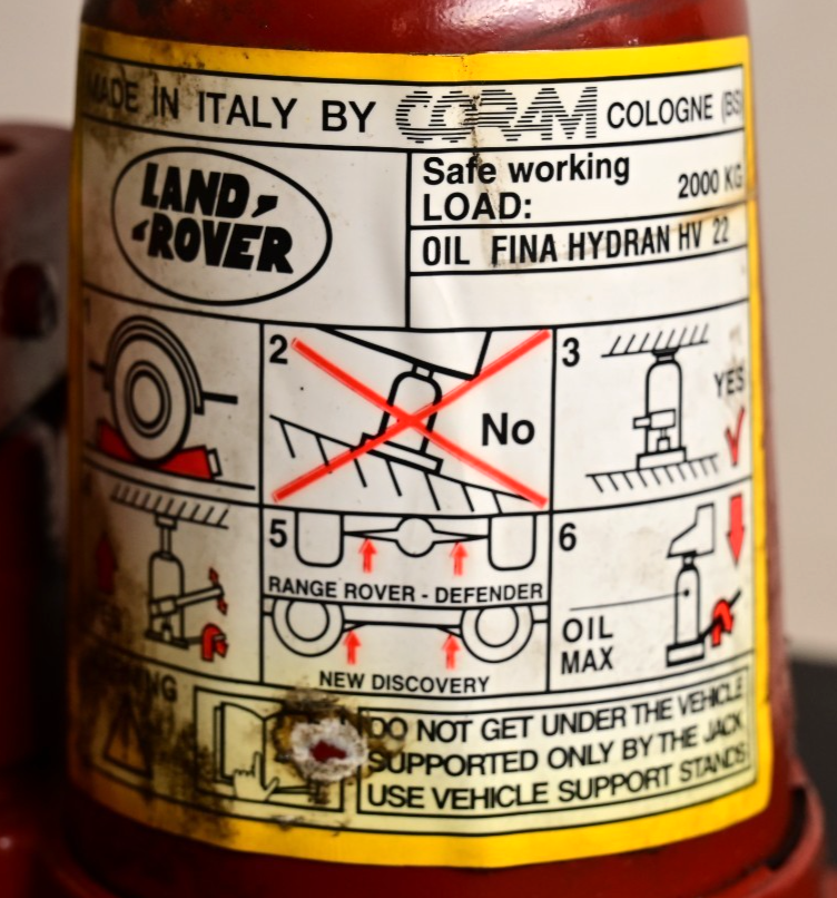 CORAM Italy Original Bottle Jack Land Rover Discovery II As-is 2t