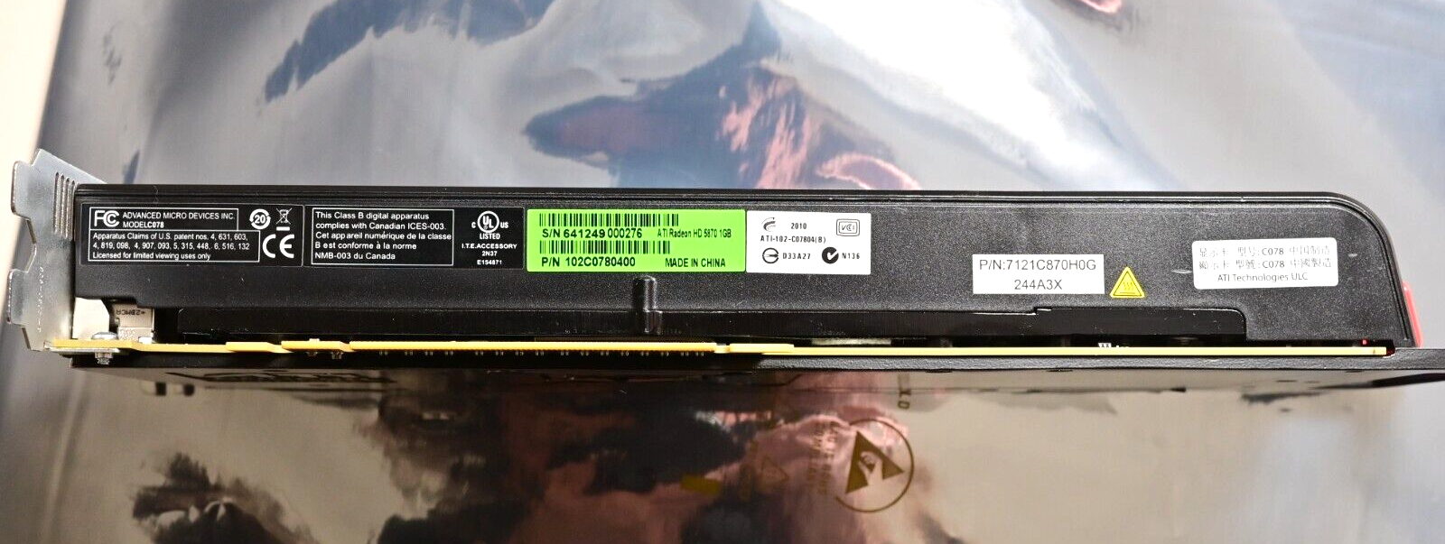 ATI RADEON HD 5870 1GB P/N 102C0780400 Video card