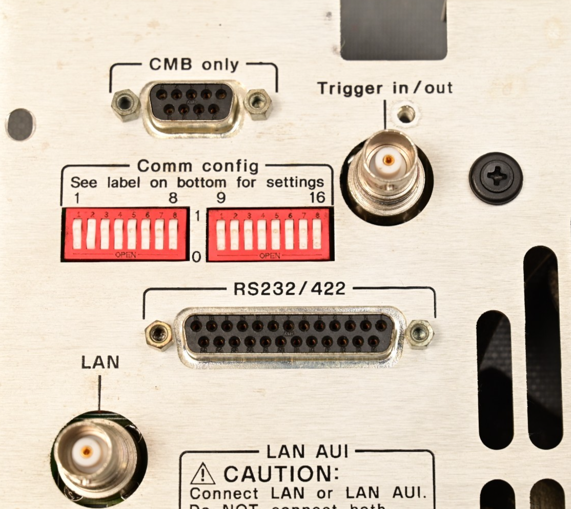 HP 64700B Emulator Rear Panel w/ Fan AUI/Token Ethernet Connectors