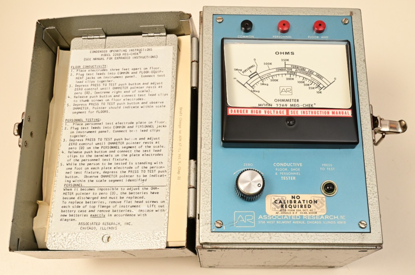 Associated Research AR 2269 Meg-Chek Megohmmeter Conductive Floor/Shoe Tester