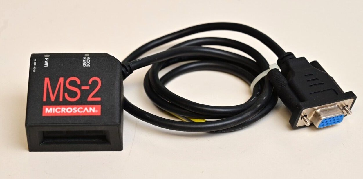 Microscan MS-2 Fixed Mount Industrial Barcode Scanner Integrated DB15 Cable