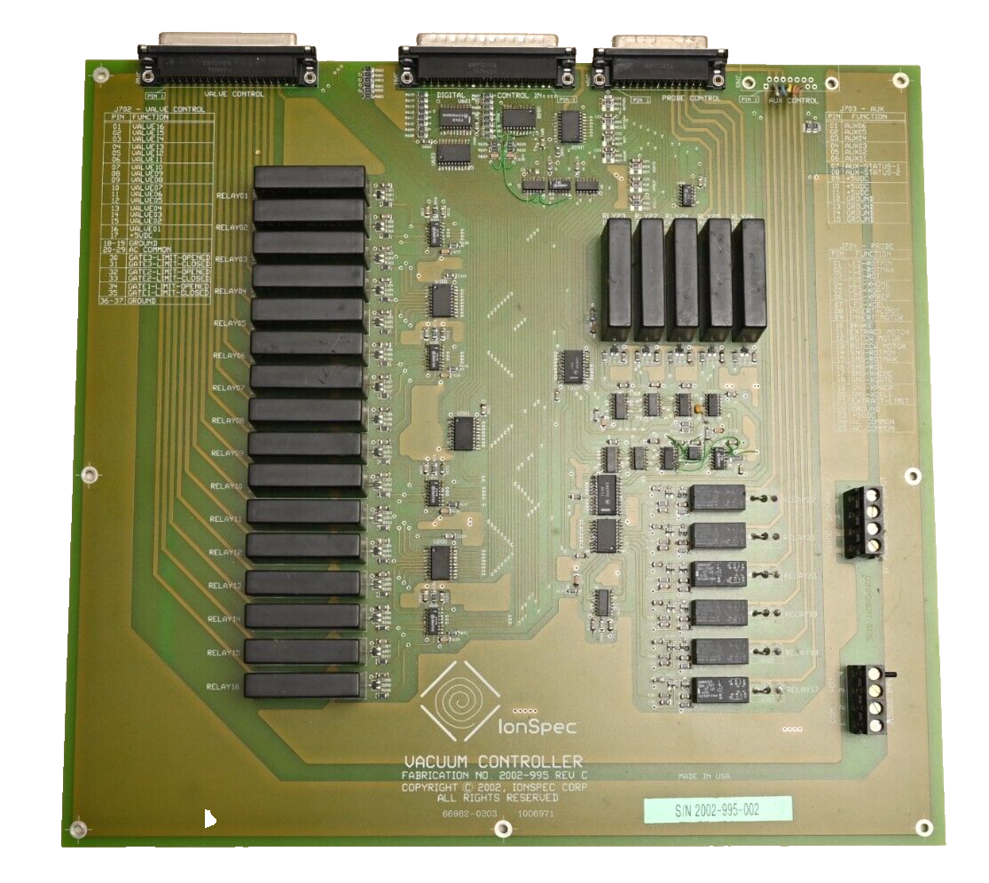 IonSpec FTMS Vacuum Controller Relay Board Crouzel GA8-6D05R Solid State Relays