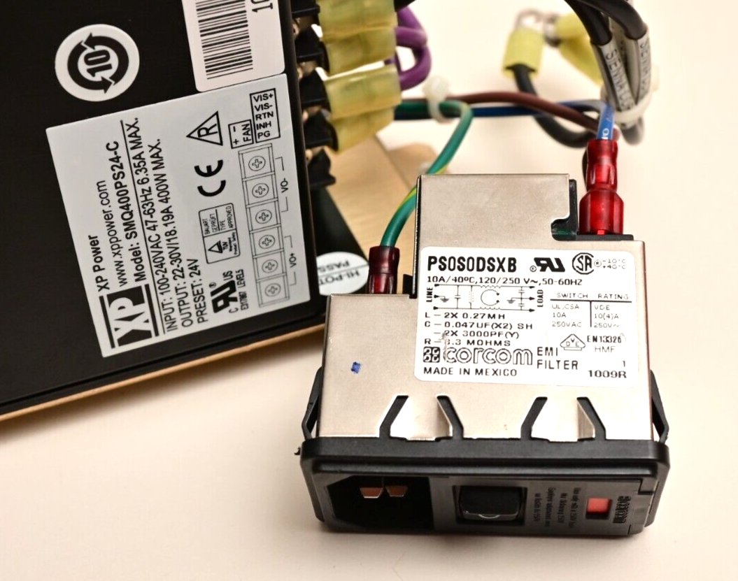 XP Power 24V DC Power Supply SMQ400PS24-C 22-30V@18.19A 400W Corcom Line Module