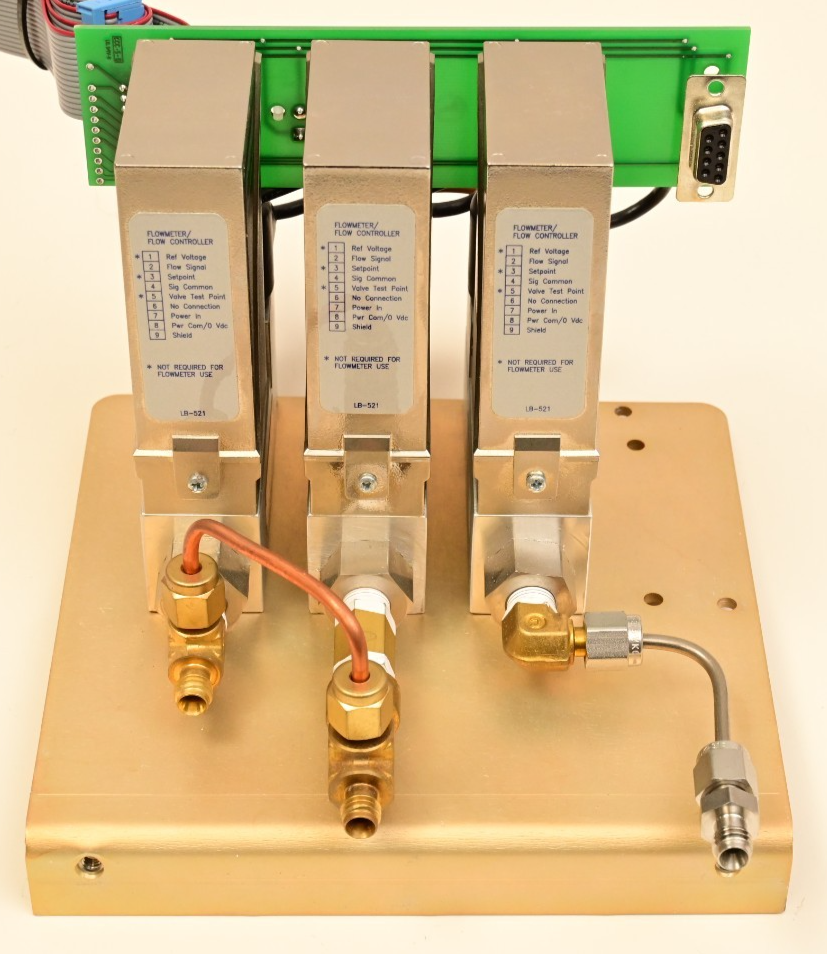 QTY 3 Parker Porter Mass Flow Meter/Controller Argon 500mL Oxygen 50mL 500mL/min