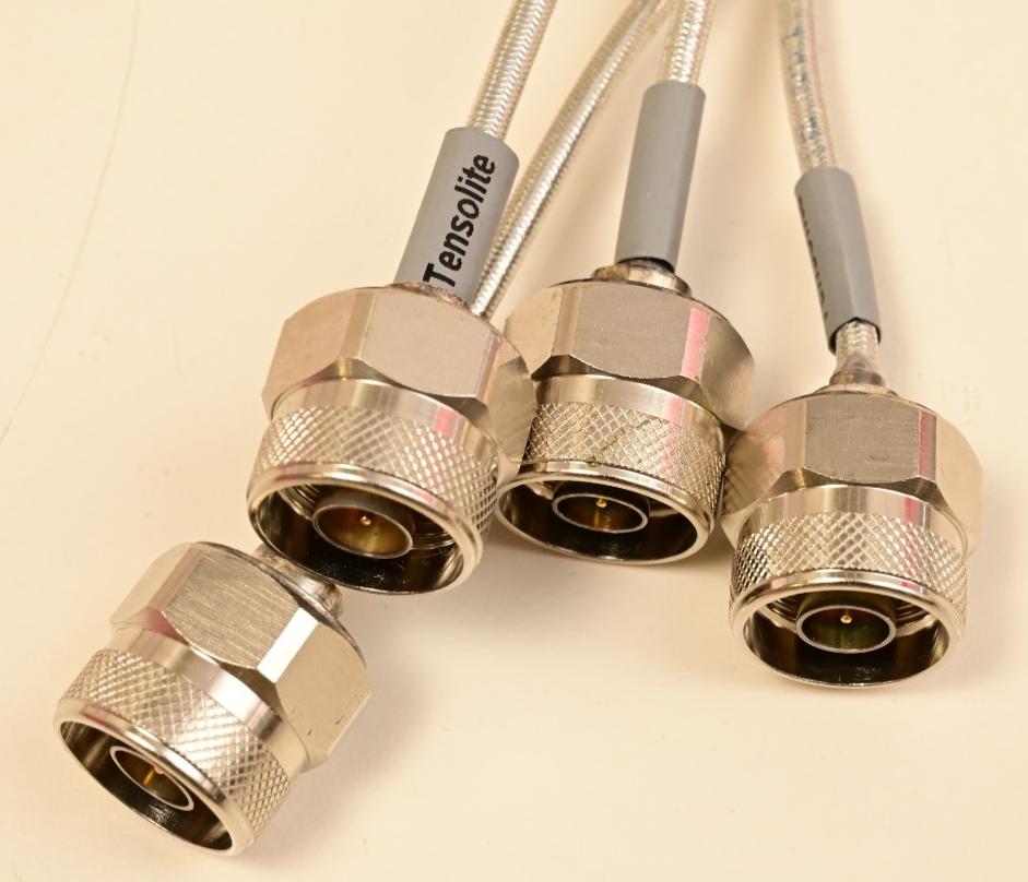 Lot of 4 Tensolite Flexible Coaxial SMA-m to N-m Cables Agilent GS-9200