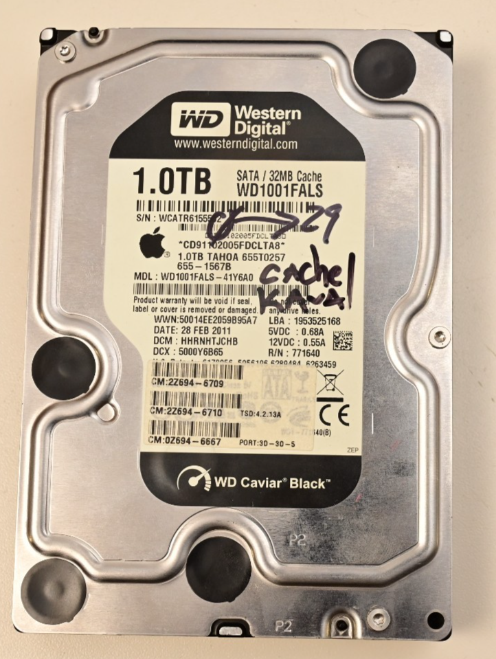 WD Apple Mac 3.5" Hard Drive 1.0TB WD1001FALS-41Y6A0 GOOD SMART Mac Vintage HDD