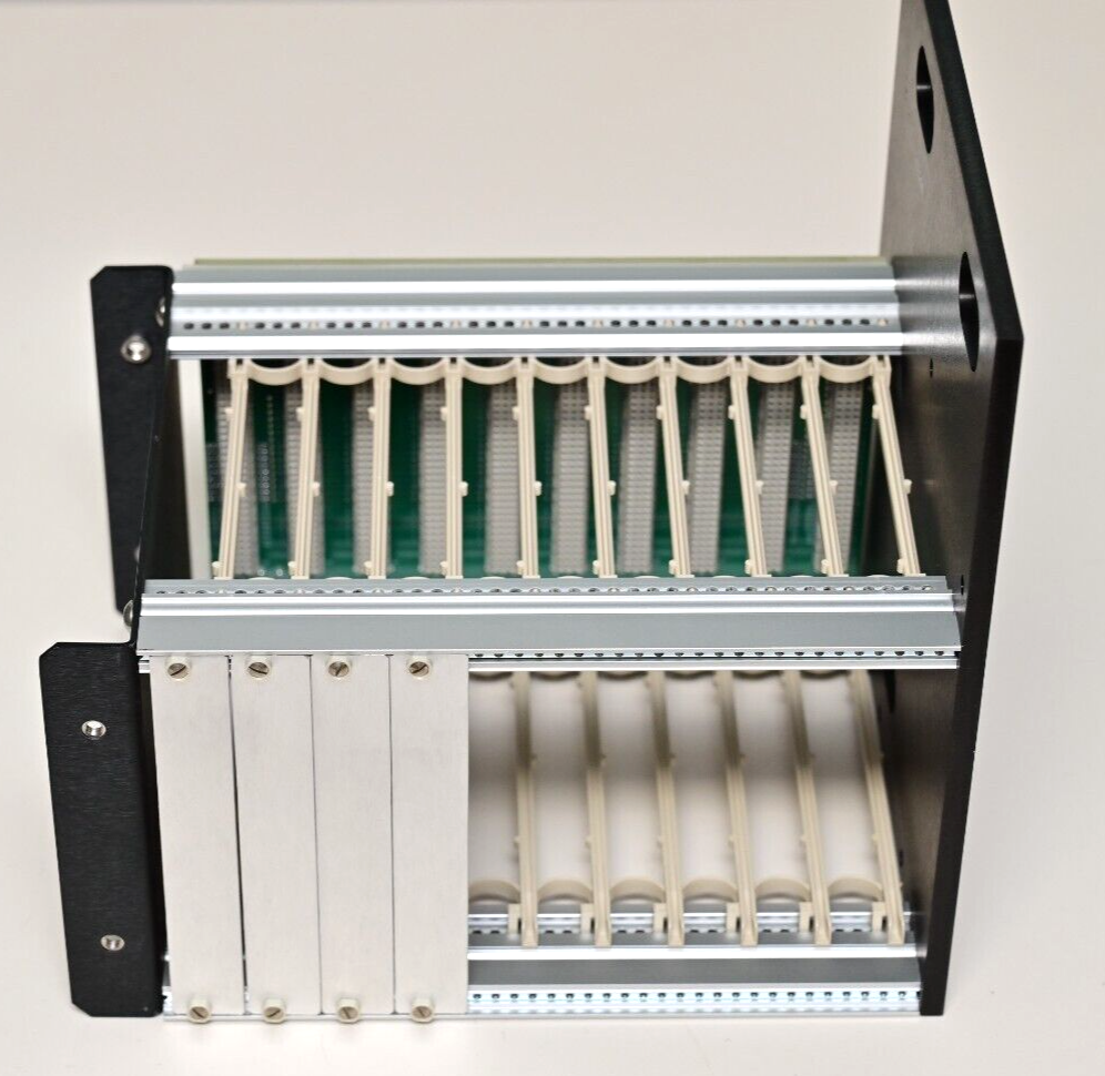 Schroff 10-Slot Chassis w/ Backplane BD LSR II w/ Vertical Mounting Plate VME
