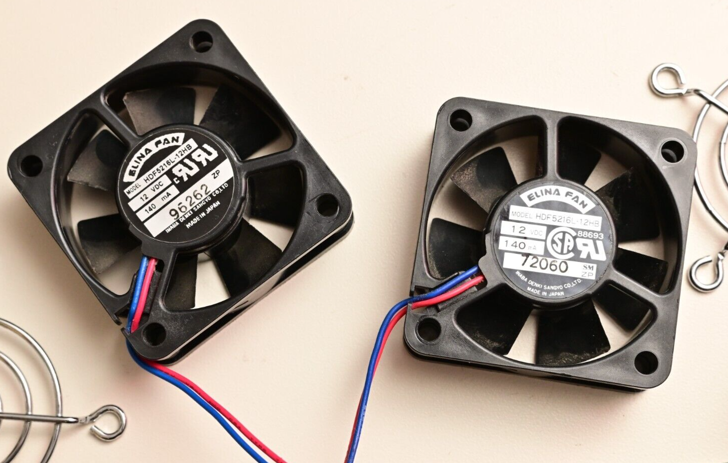 Lot of 5 High Quality DC Fans 12V Toyo Elina Papst Japan/Germany w/ 3 Grilles