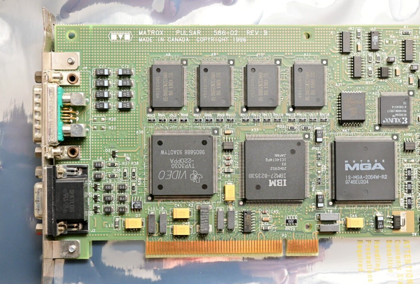 Matrox Pulsar 586-02 Rev B Frame Grabber PCI Video Card w/ DIG/MOD 587 & Cable