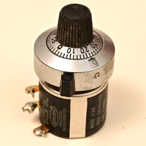 Spectrol Precision Potentiometer Model 536 10kΩ +-5% Lin 0.25% 10-turn w/ Dial