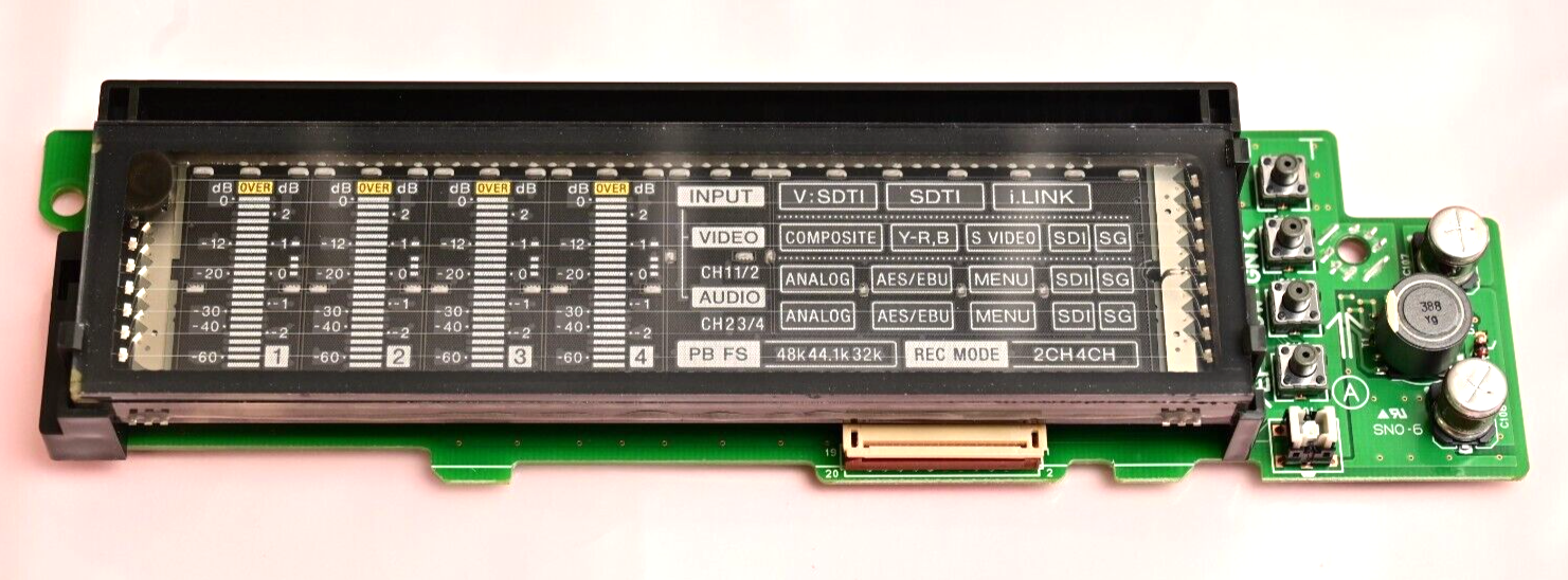Top Display VFD for Sony DSR-2000 Pro DV Deck 675-556-11