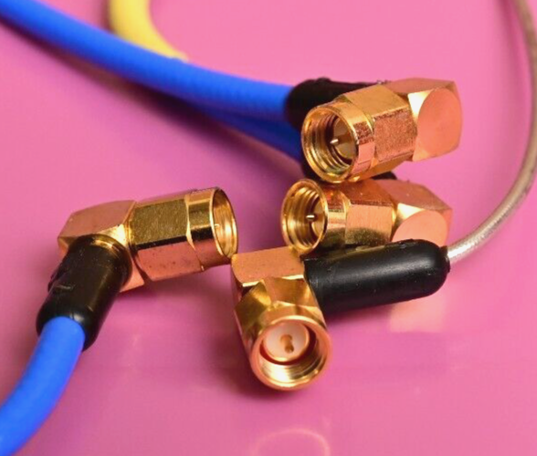 QTY 4 QMA-male to SMA-male Short Flexible Coaxial Cables Andrew/Huber+Suhner