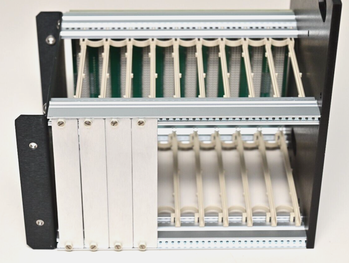 Schroff 10-Slot Chassis w/ Backplane BD LSR II w/ Vertical Mounting Plate VME