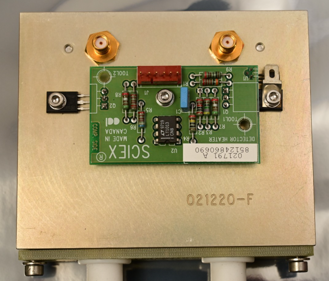 AB Sciex Mass Spectrometer RF Feedback Assembly w/ Detector Heater Insulator PCB