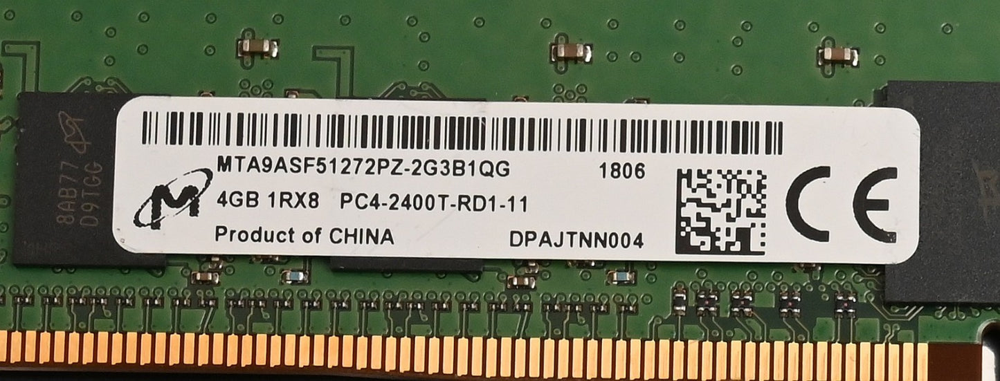 8GB (4GB x2) Micron MTA9ASF51272PZ-2G3B1QG 4GB DDR4-2400MHz RDIMM ECC Server RAM