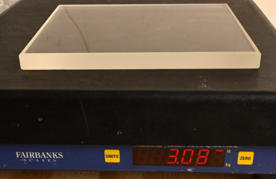 ~8" x ~7" x 0.6" Beveled Tempered Glass Finnigan TSQ7000 Mass Spectrometer Cover
