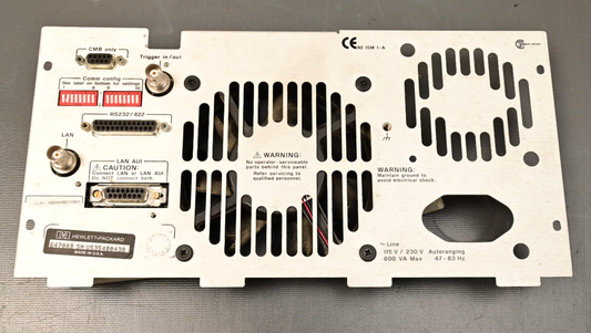 HP 64700B Emulator Rear Panel w/ Fan AUI/Token Ethernet Connectors