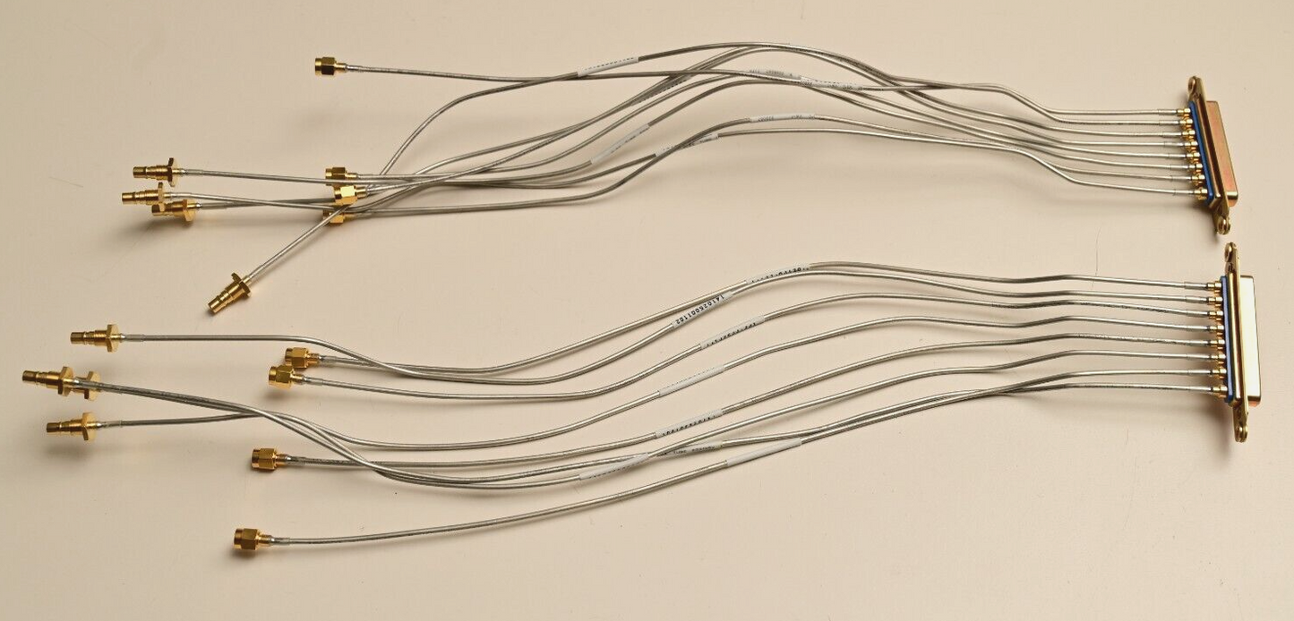 QTY 2 Positronic CBD8W8M00000/AA-759.1 8x RF Connector to SMA/QMA 18" Semi-Rigid