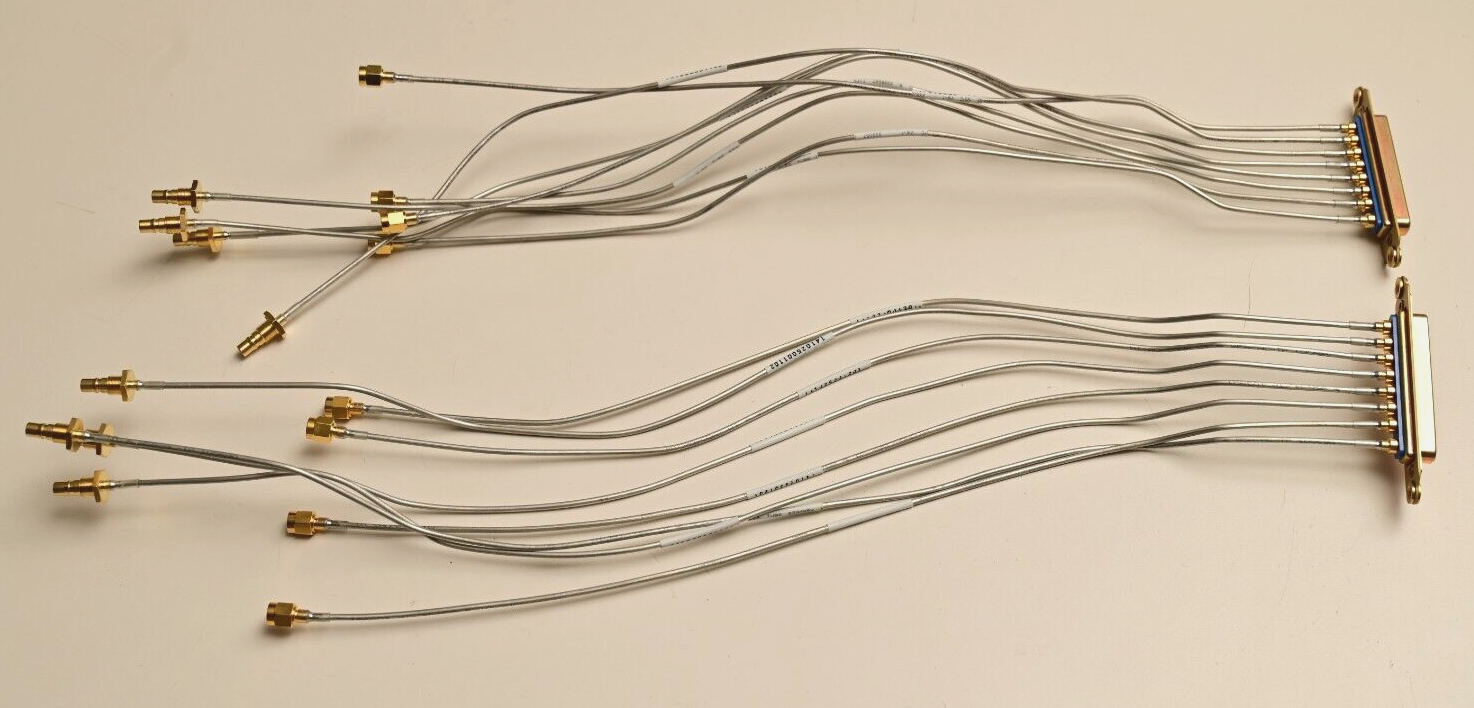 QTY 2 Positronic CBD8W8M00000/AA-759.1 8x RF Connector to SMA/QMA 18" Semi-Rigid