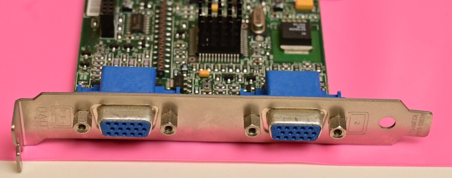 Vintage Matrox 906-04 Dual VGA Port Video Card AGP Slot