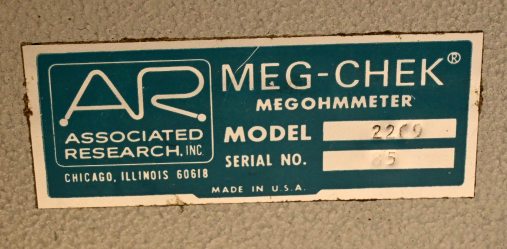 Associated Research AR 2269 Meg-Chek Megohmmeter Conductive Floor/Shoe Tester