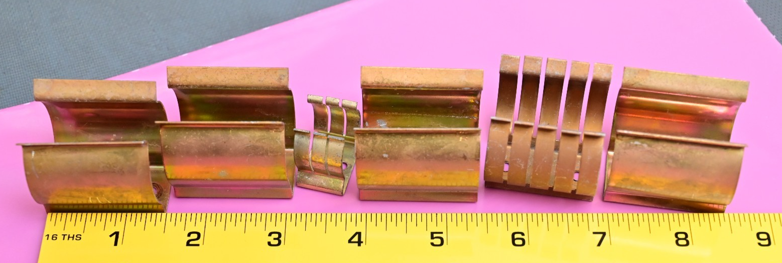 Lot of 6 Large Capacitor Mounts Brass/Copper
