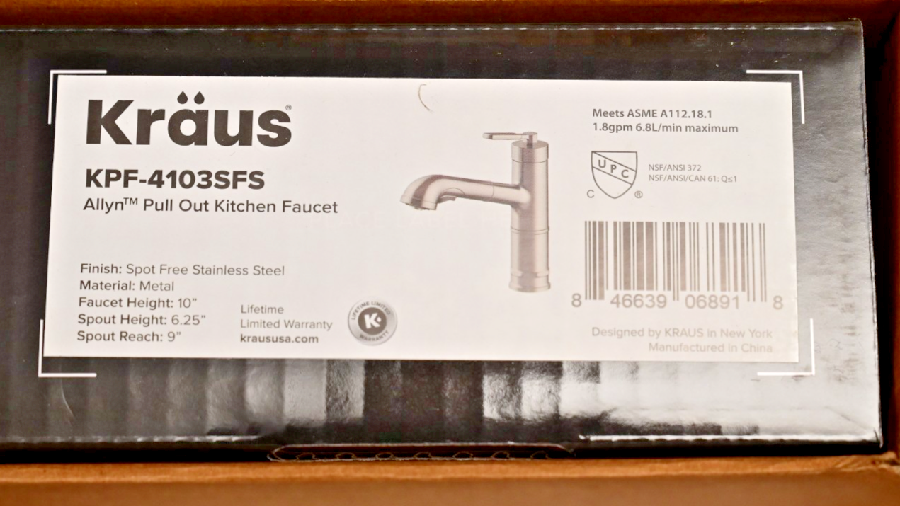 Kraus KPF-4103SFS Allyn Pull Out Kitchen Faucet Stainless Steel *MISSING HEAD*