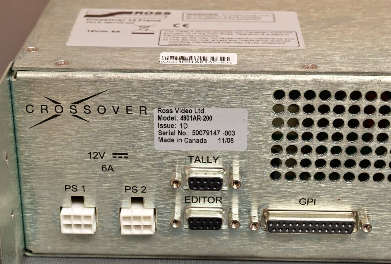 Ross CrossOver 12 Frame 12-Input Production HD Switcher  P/N 4801AR-200