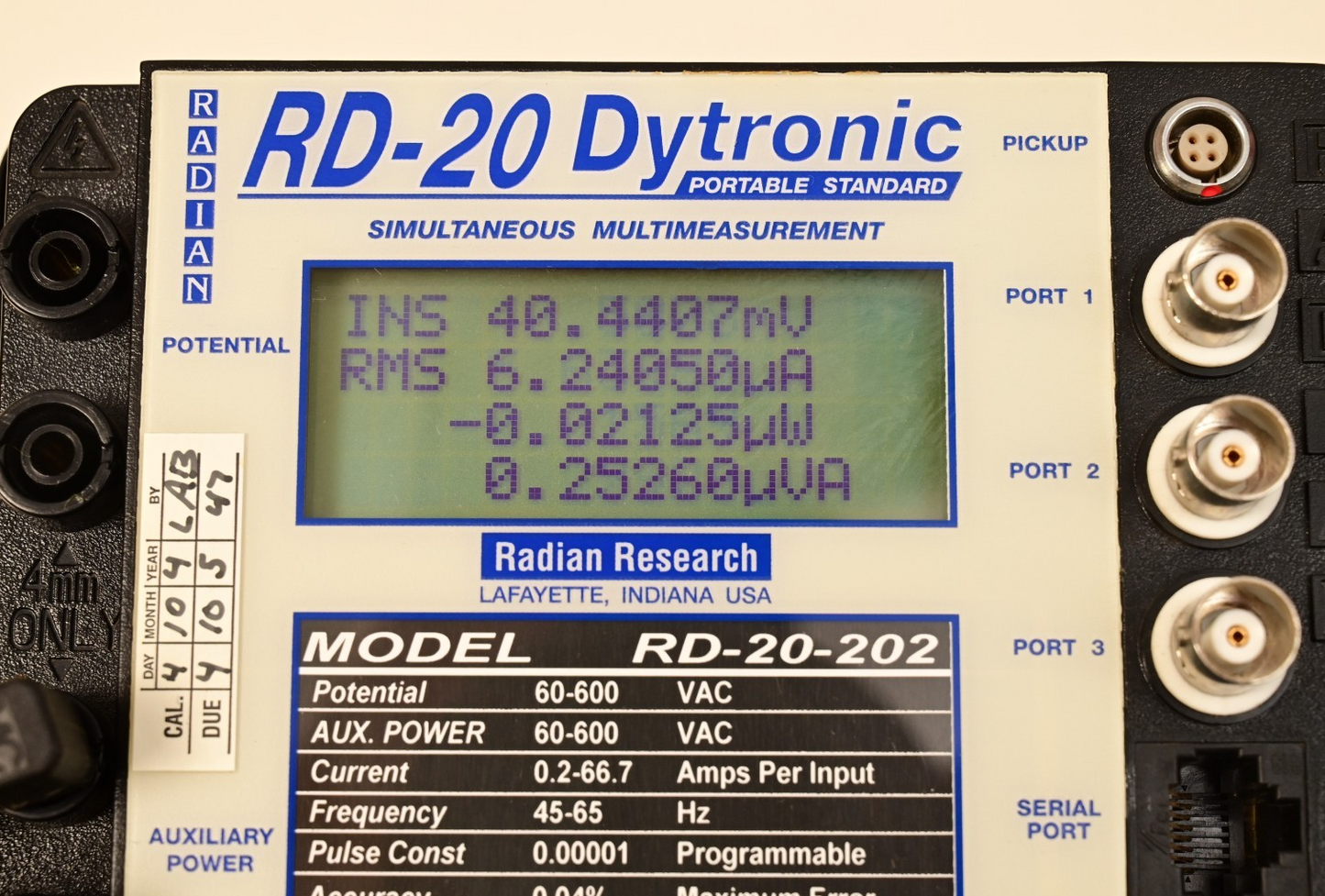 Radian Research RD-20-202 Single Phase Portable Standard