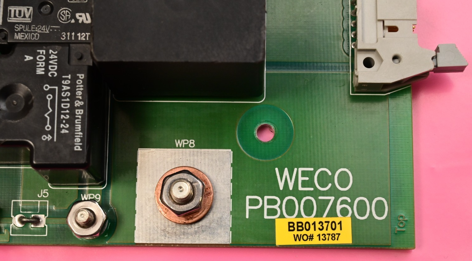 Watthour WECO 2350R PB007600 Relay PC Board BB013701 Potter & Brumfield