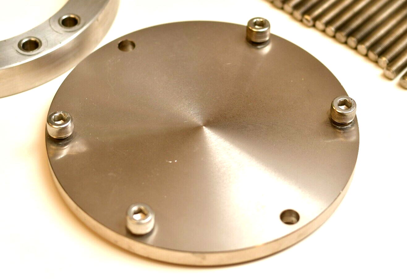 High Vacuum Port Cover & 2-pc Conflat Flange w/ Hardware 120mm Stainless Chamber