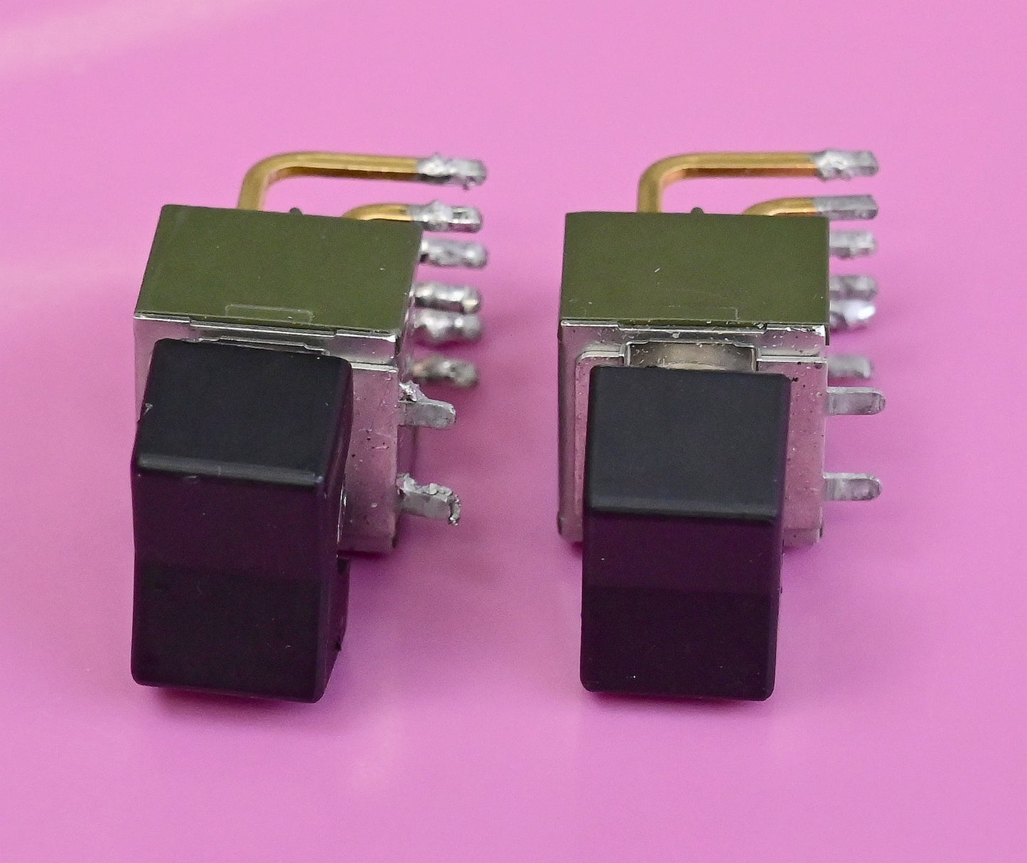Lot of 2 NKK Rocker Switches M-2022 ON-ON M-2023 ON-OFF-ON Gold Plated Used