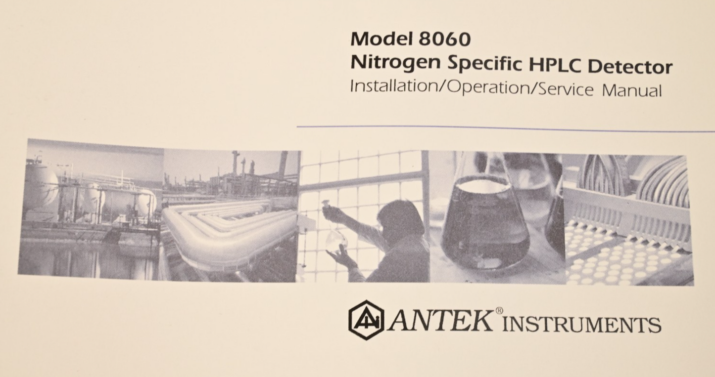 Antek Model 8060 Nitrogen Specific HPLC Detector Operation/Service Manual CLND