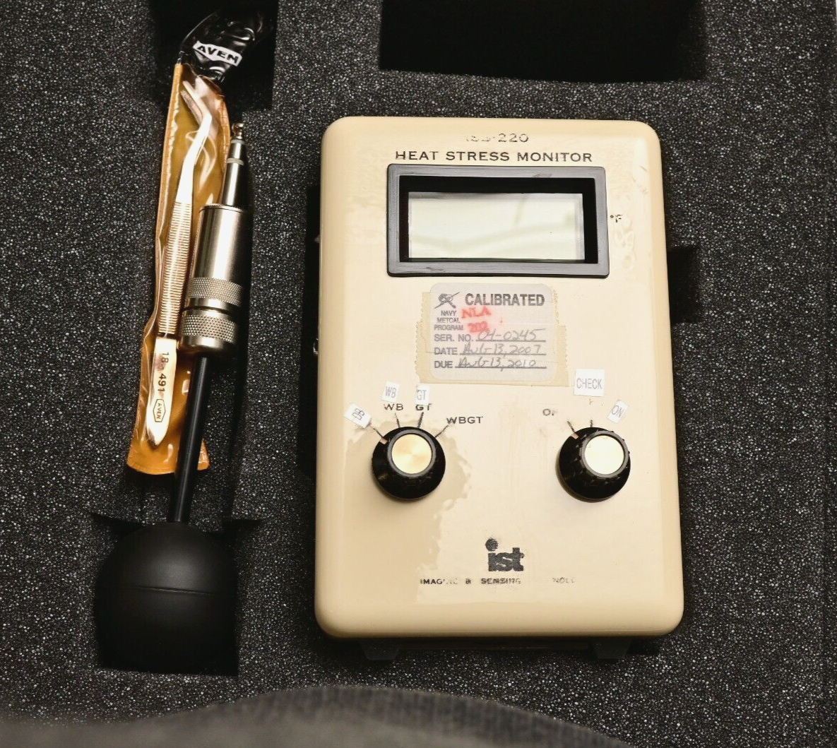 IST RSS-220 Heat Stress Monitor Wet Bulb Thermometer in "U.S. Property" Case