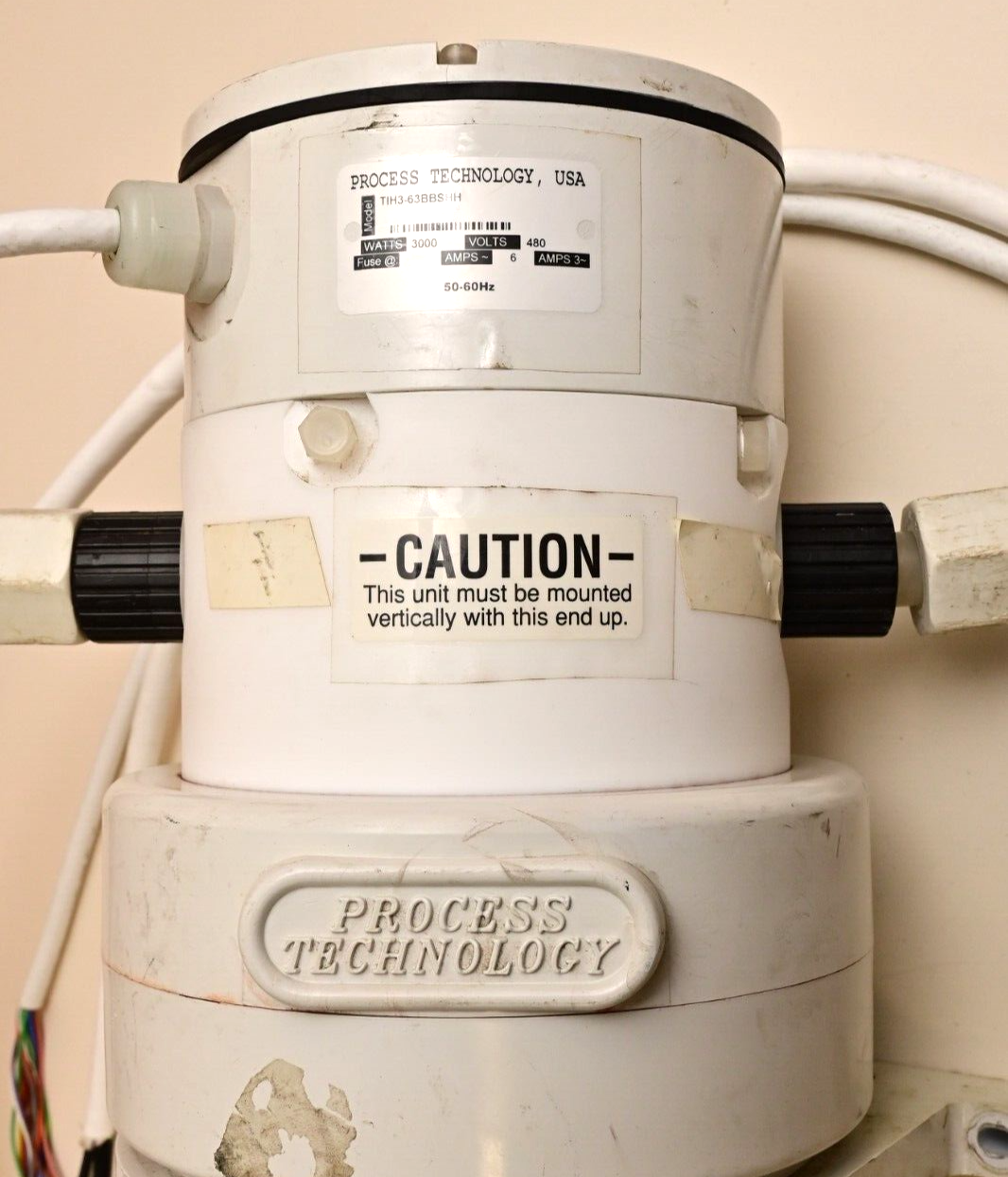 Process Technology 3kW PTFE In-Line Chemical Heater TIH3-63BBSHH 3-Phase 480V