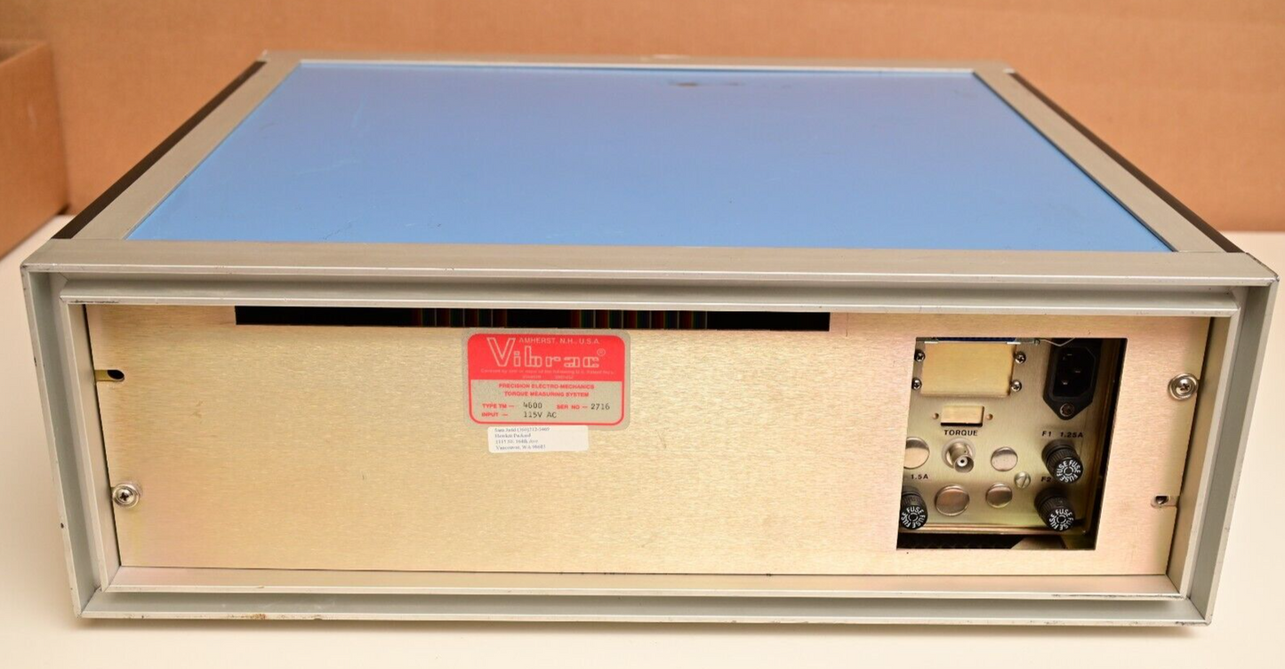 Vibrac 4600 Torque Measuring System Controller/Display AMCO 3U Enclosure