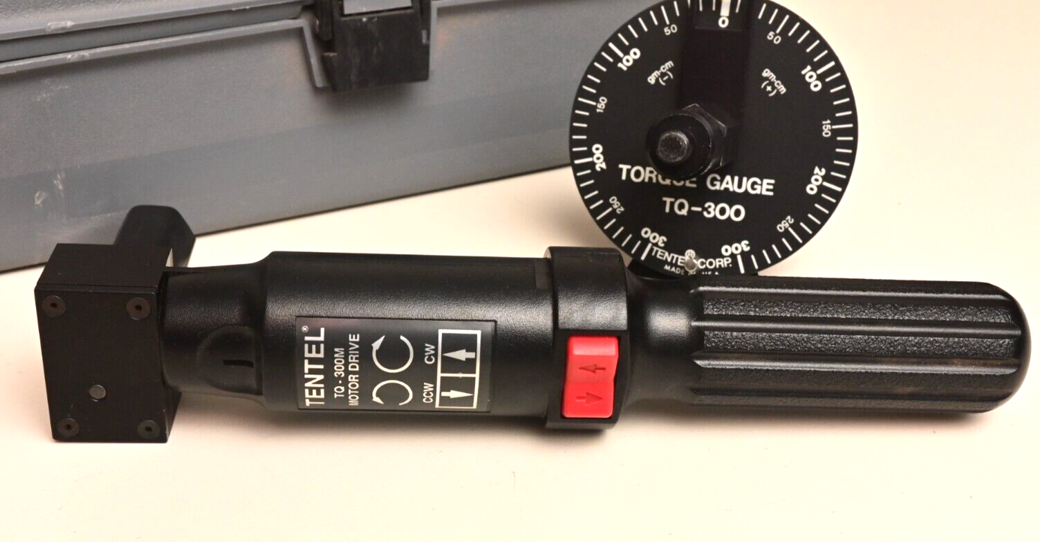 Tentel Model TQ-300M +/- 300 gm-cm Dial Torque Gauge Motor Drive w/ Case