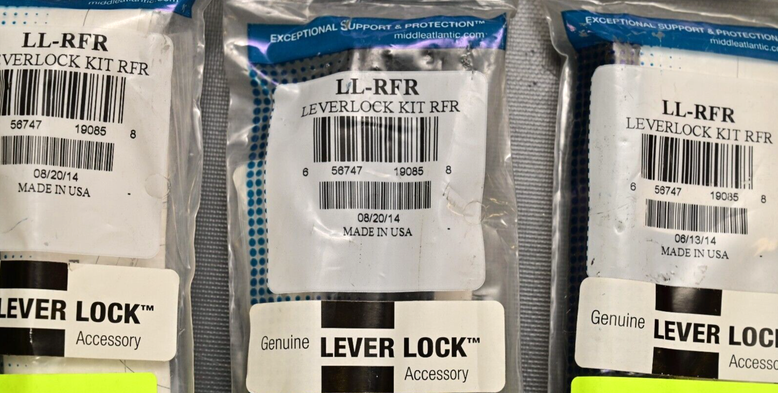 QTY 3 Middle Atlantic Products LL-RFR Lever Lock Kit RFR Hardware Leverlock NIB