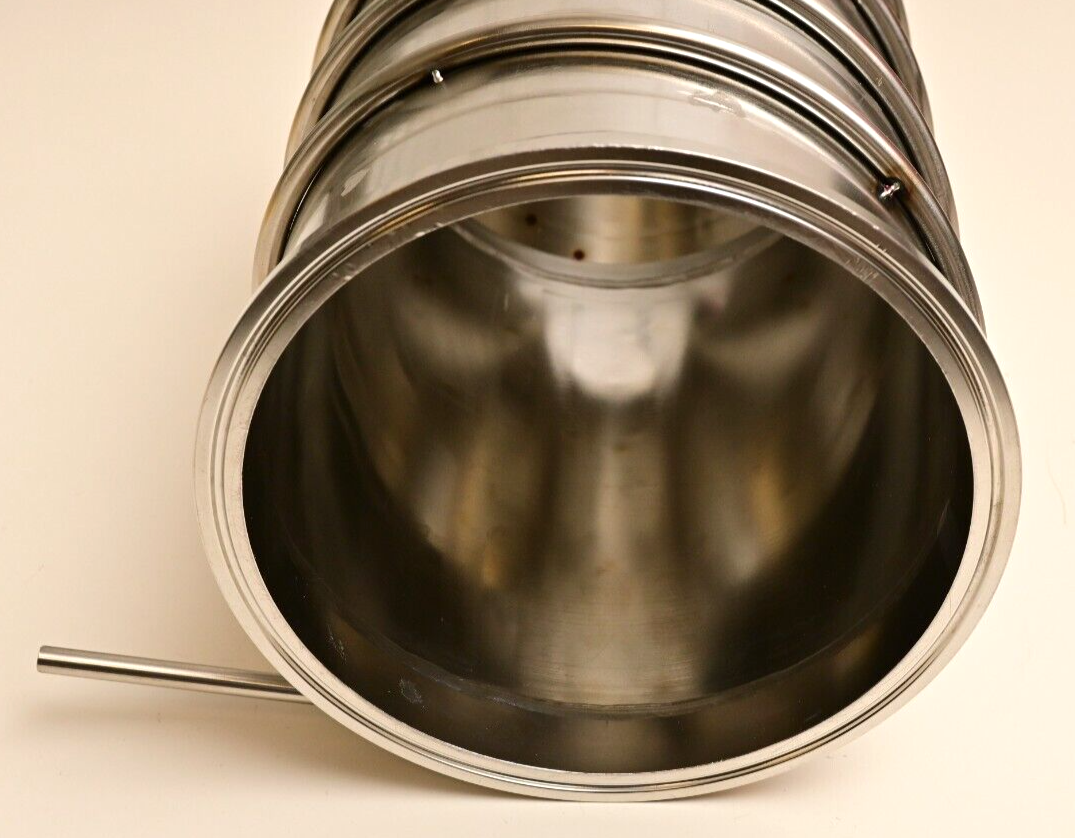 4L Stainless Chilling Vessel Reducer 6" to 1.5" Flange Sanitary Condenser Coil