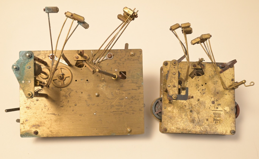 Lot of 2 Mason & Sullivan Clock Movements Germany Antique Brass Parts 5.3 lbs