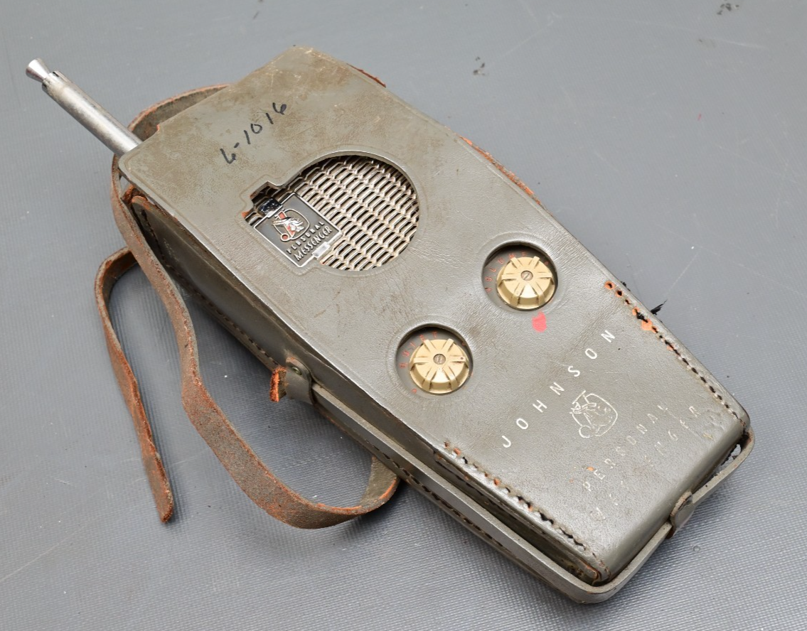 Vintage Walkie Talkie Johnson Personal Commmunicator 1950s/1960s Leather Case